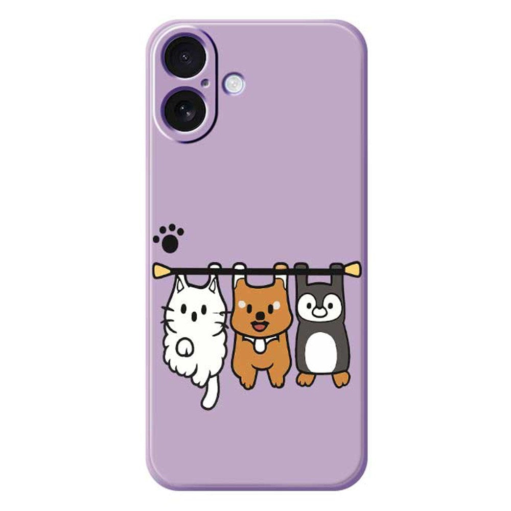 iPhone 17 Flexibelt Plast Skal m. Djurmotiv - Lila