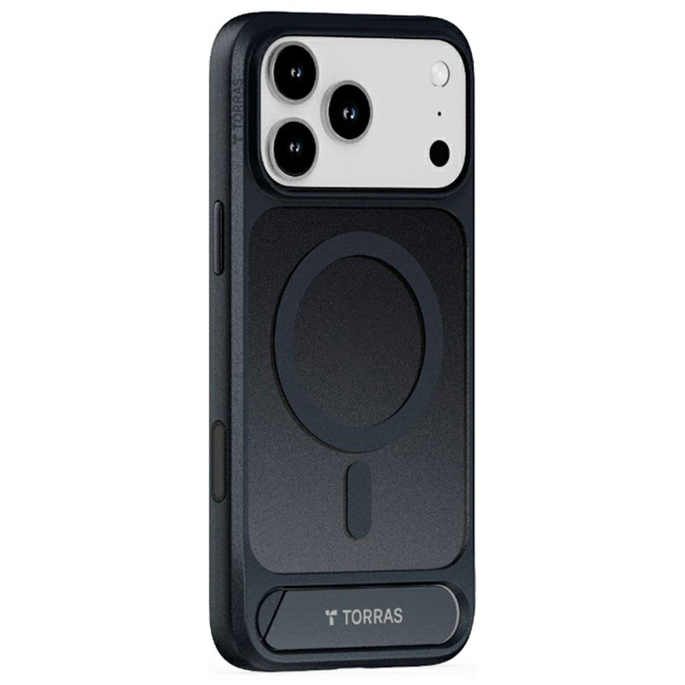 TORRAS iPhone 17 Pro Max Pstand Hybrid Skal m. Kickstand - MagSafe Kompatibel - Svart