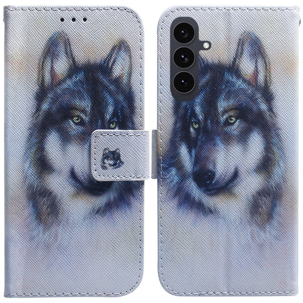 EIDERWOOD Samsung Galaxy S25 FE Konstläder Flip Fodral m. Motiv - Varg