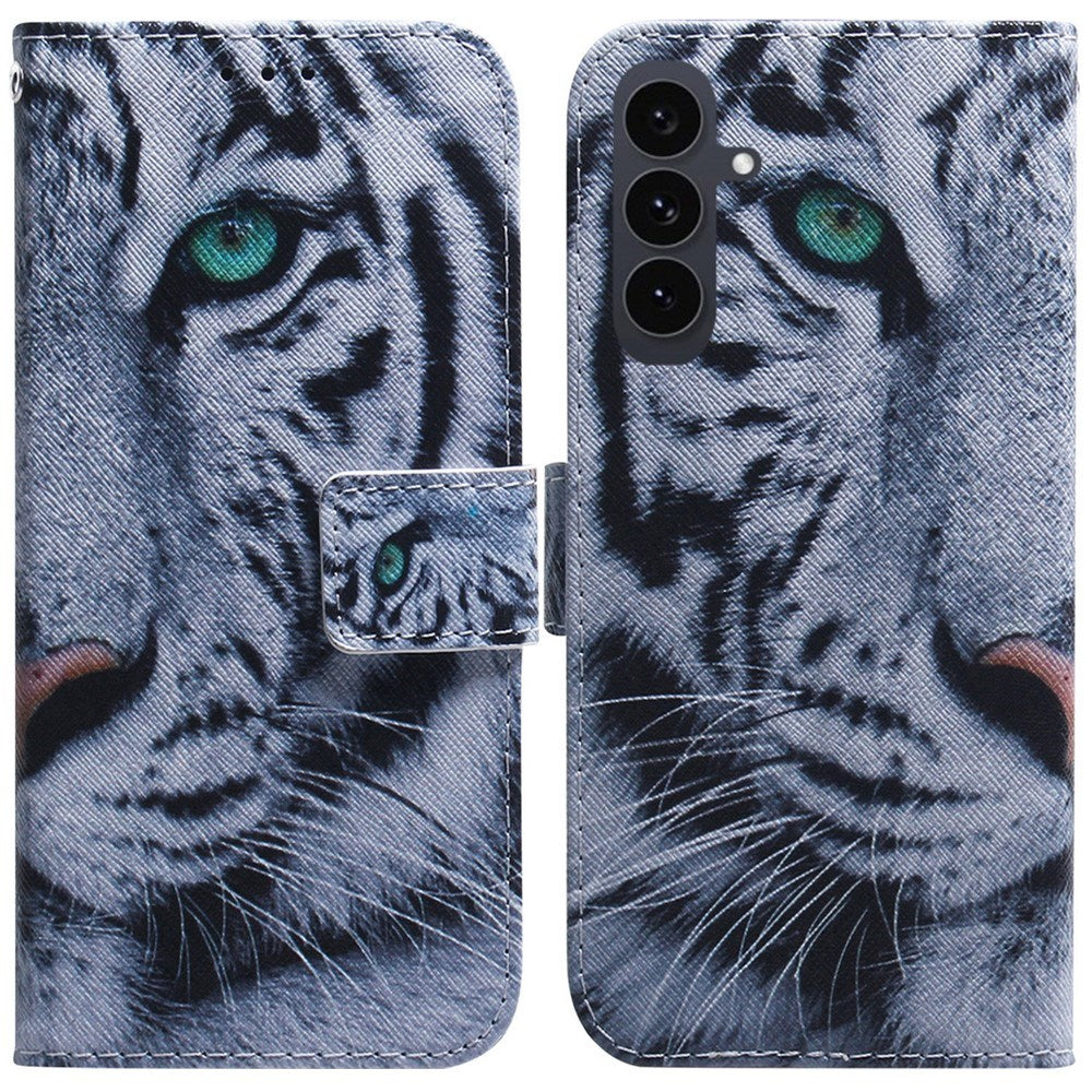 EIDERWOOD Samsung Galaxy S25 FE Konstläder Flip Fodral m. Motiv - Tiger
