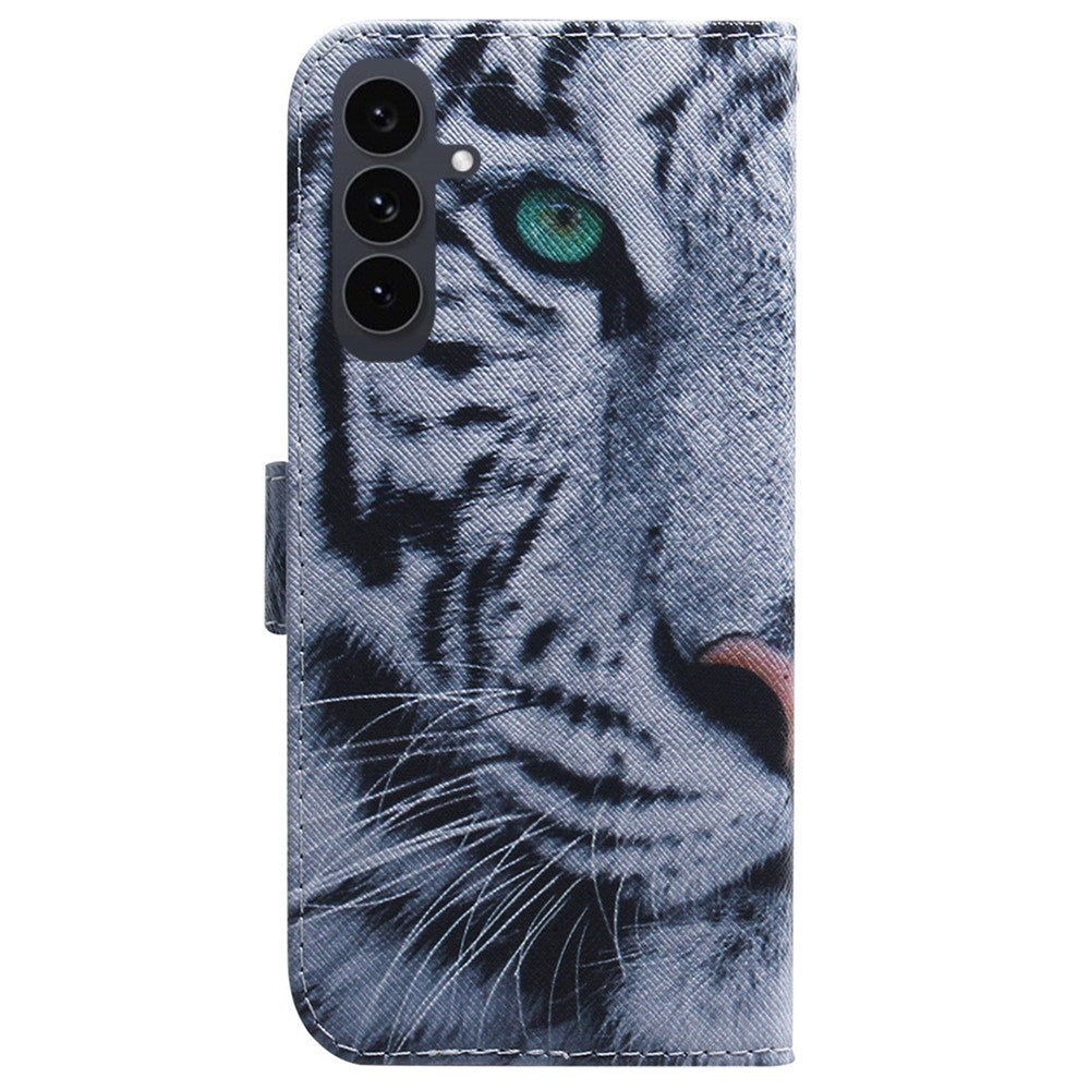 EIDERWOOD Samsung Galaxy S25 FE Konstläder Flip Fodral m. Motiv - Tiger