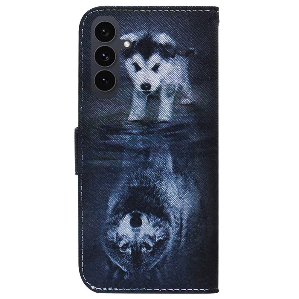 EIDERWOOD Samsung Galaxy S25 FE Konstläder Flip Fodral m. Motiv - Hund / Varg