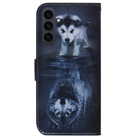 EIDERWOOD Samsung Galaxy S25 FE Konstläder Flip Fodral m. Motiv - Hund / Varg