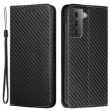 Samsung Galaxy S23 Carbon Plånboksfodral med Stativfunktion - Imitationsläder - Svart