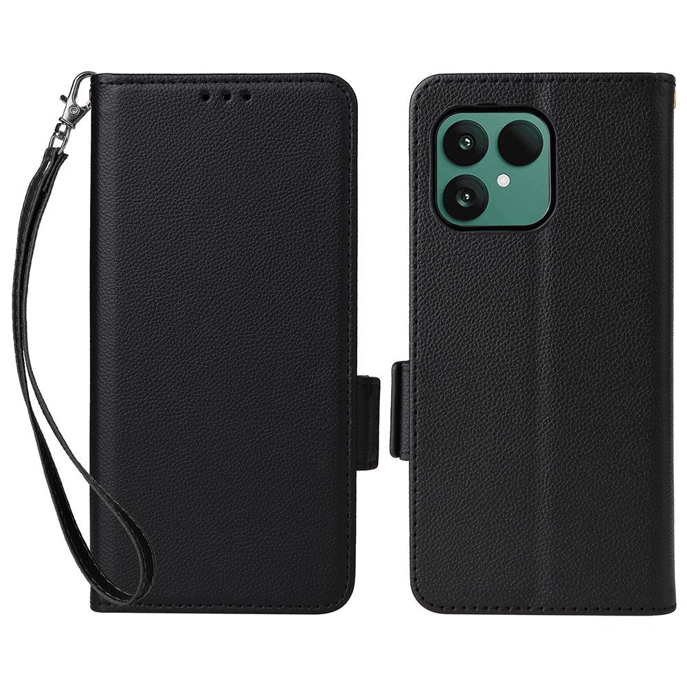 Fairphone (Gen. 6+ / Gen. 6) EIDERWOOD Konstläder Fodral m. Rem - Svart