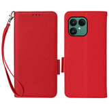 Fairphone (Gen. 6+ / Gen. 6) EIDERWOOD Konstläder Fodral m. Rem - Röd