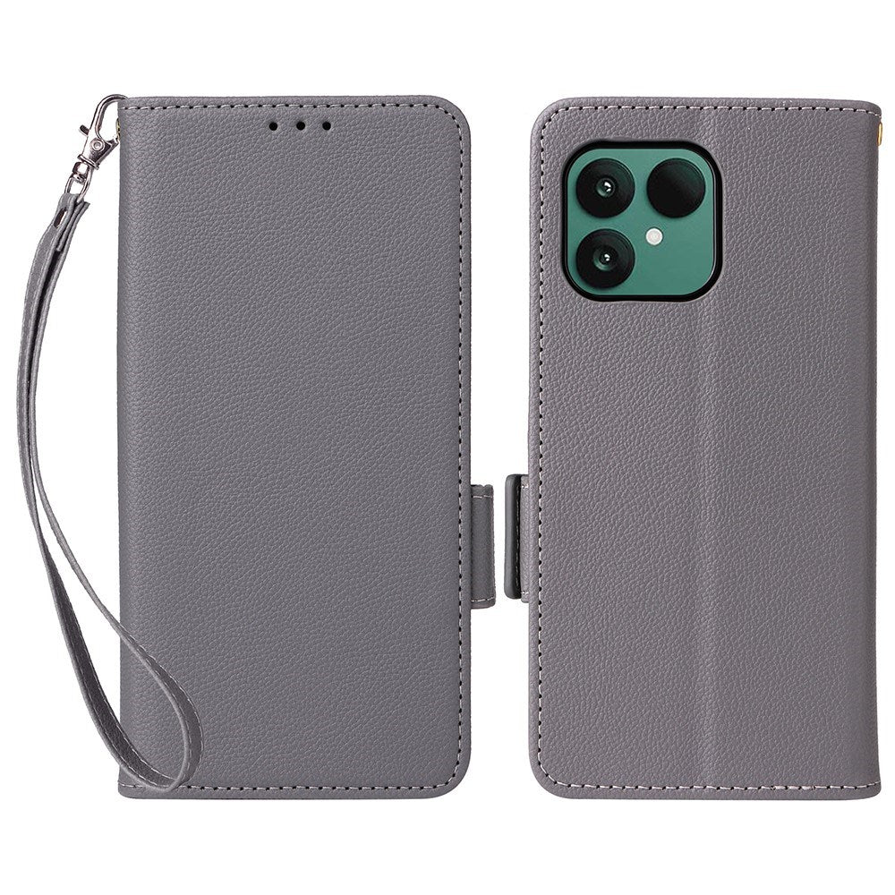 Fairphone (Gen. 6+ / Gen. 6) EIDERWOOD Konstläder Fodral m. Rem - Grå