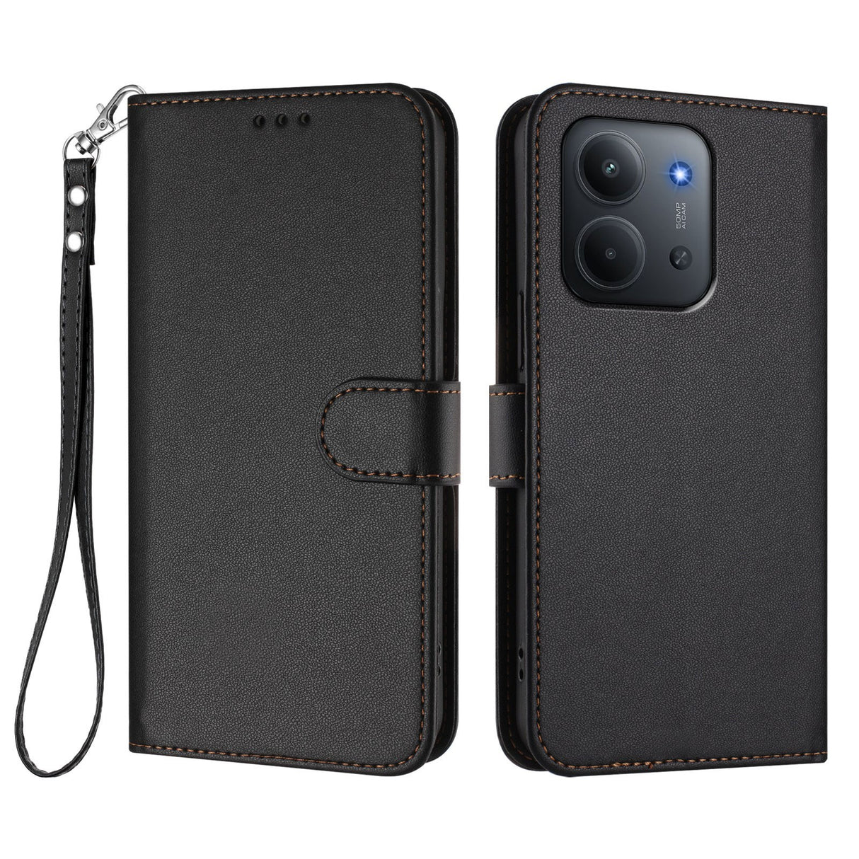 Xiaomi Redmi 15C (5G) / (4G) EIDERWOOD Fodral med Korthållare & Stativfunktion - Svart
