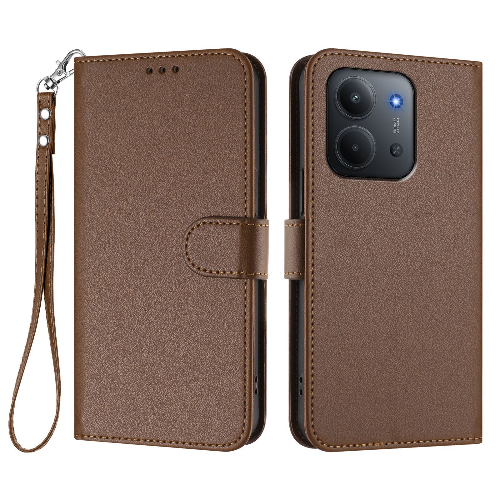 Xiaomi Redmi 15C (5G) / (4G) EIDERWOOD Fodral med Korthållare & Stativfunktion - Brun