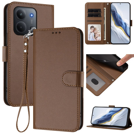 Xiaomi Redmi 15C (5G) / (4G) EIDERWOOD Fodral med Korthållare & Stativfunktion - Brun
