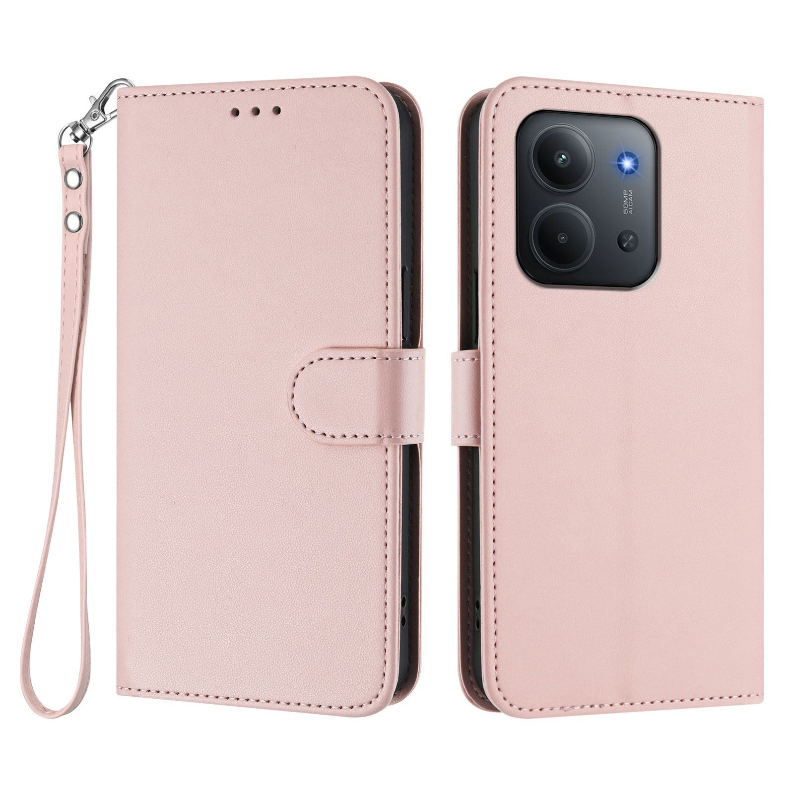 Xiaomi Redmi 15C (5G) / (4G) EIDERWOOD Fodral med Korthållare & Stativfunktion - Rosa