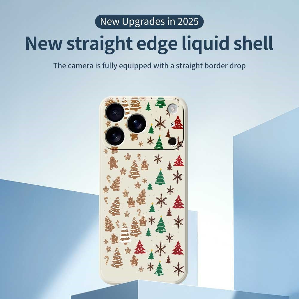 EIDERWOOD iPhone 17 Pro Jul Skal - Flexibel Plast - Pepparkaksgubbar & Julgranar / Beige