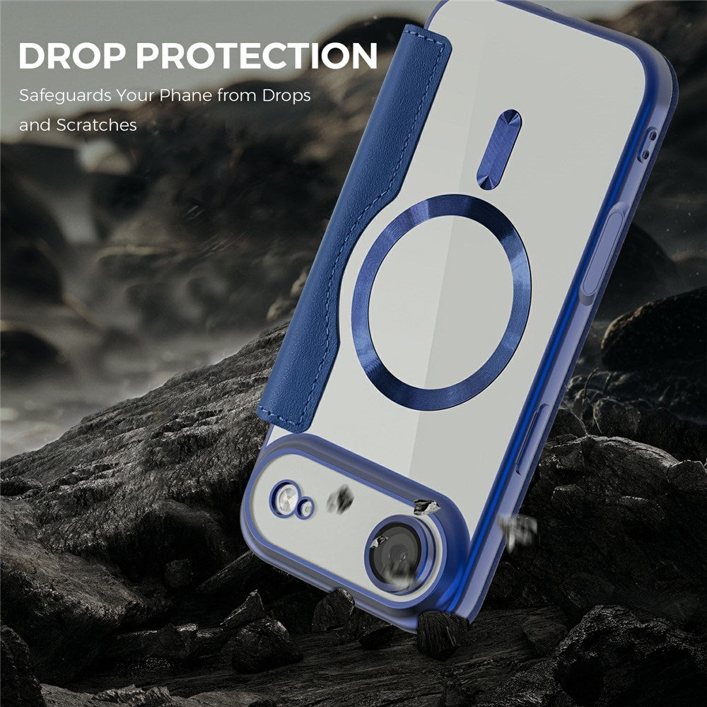 EIDERWOOD iPhone Air Fodral med Genomskinlig Baksida - MagSafe Kompatibel - Mörkblå