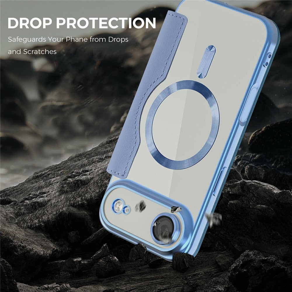 EIDERWOOD iPhone Air Fodral med Genomskinlig Baksida - MagSafe Kompatibel - Ljusblå