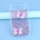 EIDERWOOD iPhone Air Flexibelt Plast Skal med Fjärilar - Genomskinlig / Rosa