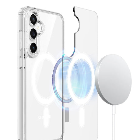 EIDERWOOD Samsung Galaxy S25 FE Hybrid Plast Skal - MagSafe Kompatibelt - Genomskinlig / Vit