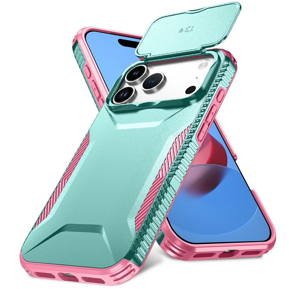 iPhone 18 Pro Max / 17 Pro Max EIDERWOOD Hybrid Plast Skal m. Cam Slider - Turkos / Rosa