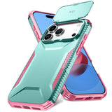 iPhone 18 Pro Max / 17 Pro Max EIDERWOOD Hybrid Plast Skal m. Cam Slider - Turkos / Rosa