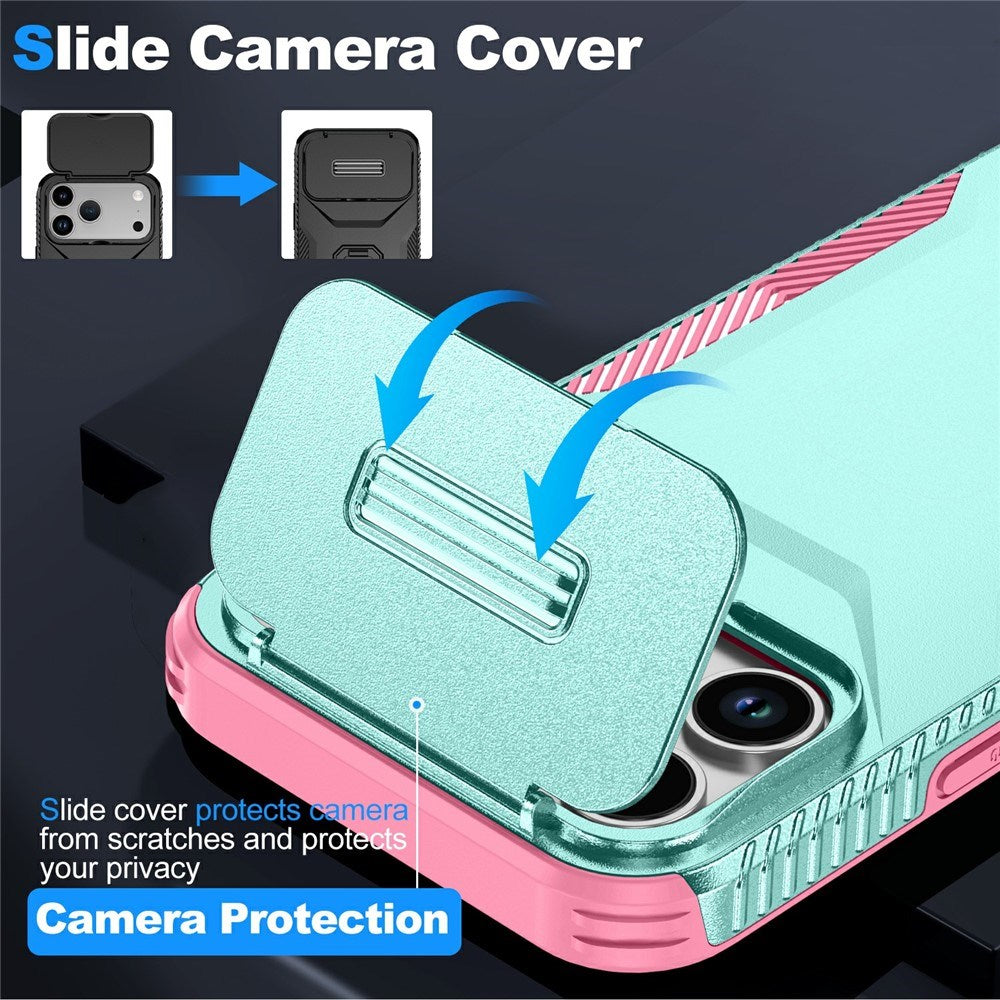 iPhone 18 Pro Max / 17 Pro Max EIDERWOOD Hybrid Plast Skal m. Cam Slider - Turkos / Rosa