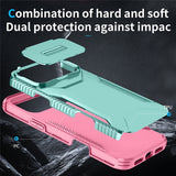iPhone 18 Pro Max / 17 Pro Max EIDERWOOD Hybrid Plast Skal m. Cam Slider - Turkos / Rosa