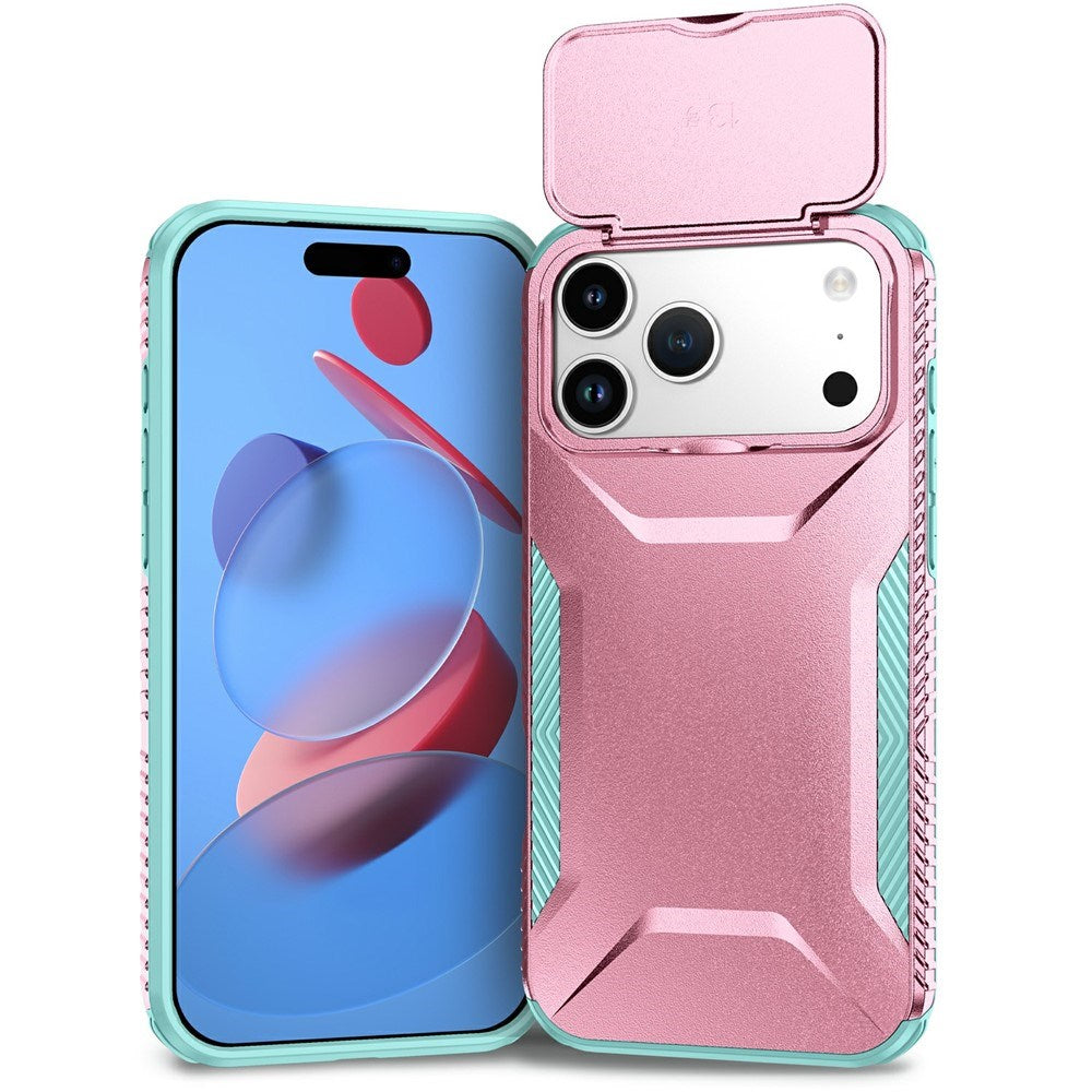 iPhone 18 Pro Max / 17 Pro Max EIDERWOOD Hybrid Plast Skal m. Cam Slider - Rosa / Turkos