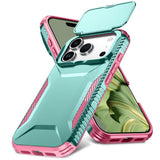 iPhone 18 Pro / 17 Pro EIDERWOOD Hybrid Plast Skal m. Cam Slider - Turkos / Rosa