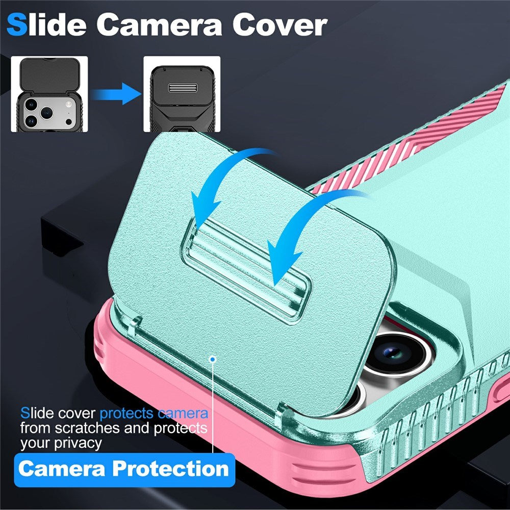 iPhone 18 Pro / 17 Pro EIDERWOOD Hybrid Plast Skal m. Cam Slider - Turkos / Rosa