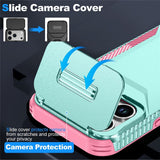 iPhone 18 Pro / 17 Pro EIDERWOOD Hybrid Plast Skal m. Cam Slider - Turkos / Rosa