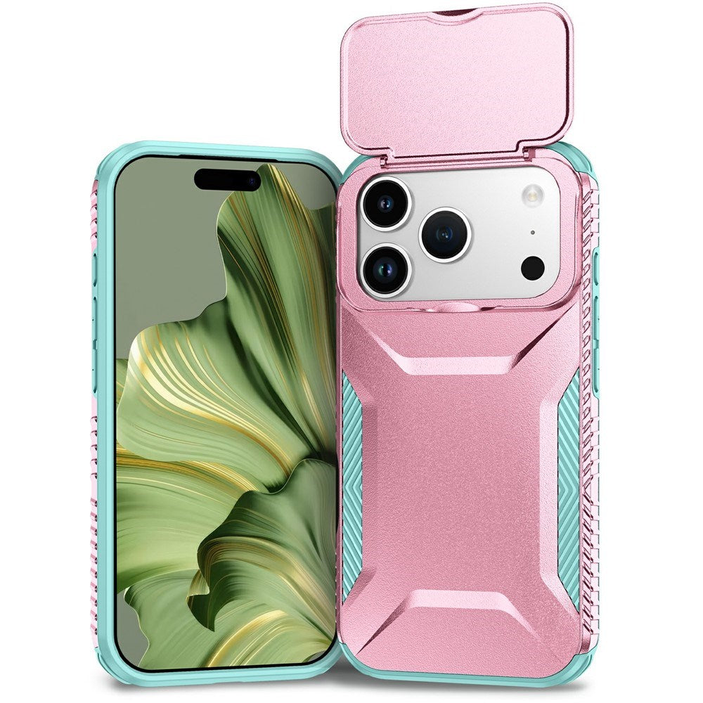 iPhone 18 Pro / 17 Pro EIDERWOOD Hybrid Plast Skal m. Cam Slider - Rosa / Turkos
