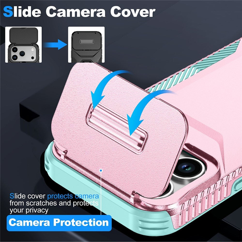 iPhone 18 Pro / 17 Pro EIDERWOOD Hybrid Plast Skal m. Cam Slider - Rosa / Turkos