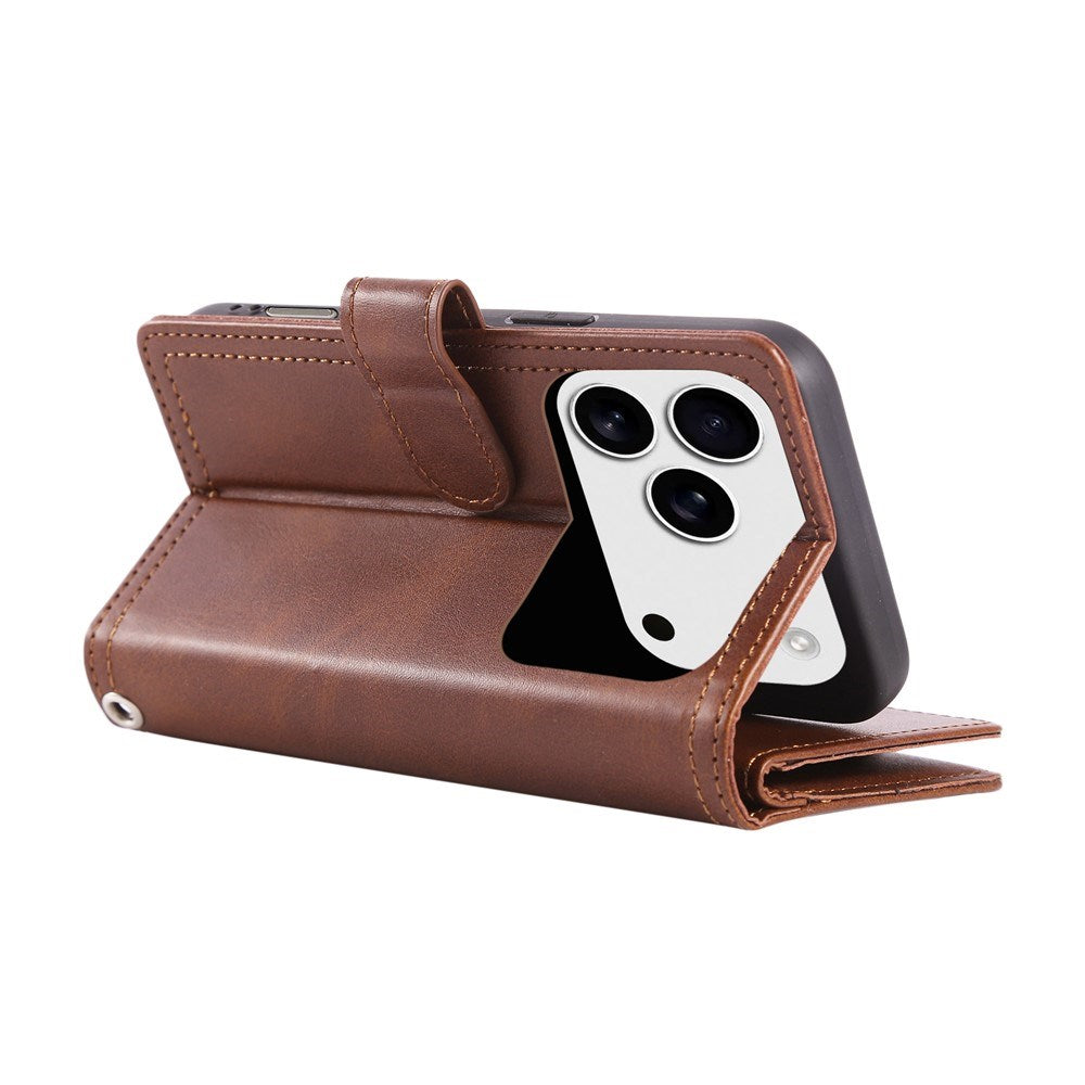 iPhone 18 Pro / 17 Pro EIDERWOOD Konstläder Fodral m. Plånbok - Mörkbrun