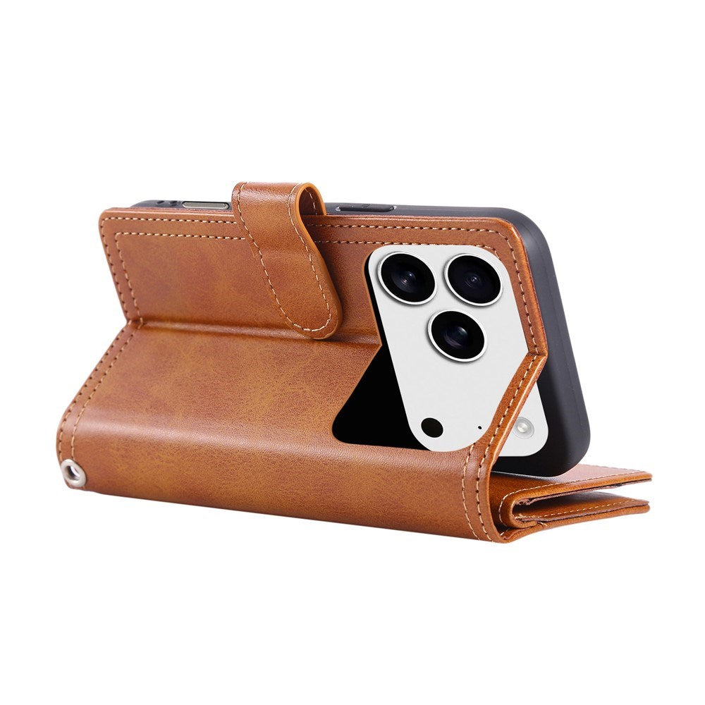 iPhone 18 Pro Max / 17 Pro Max EIDERWOOD Konstläder Fodral m. Plånbok - Ljusbrun