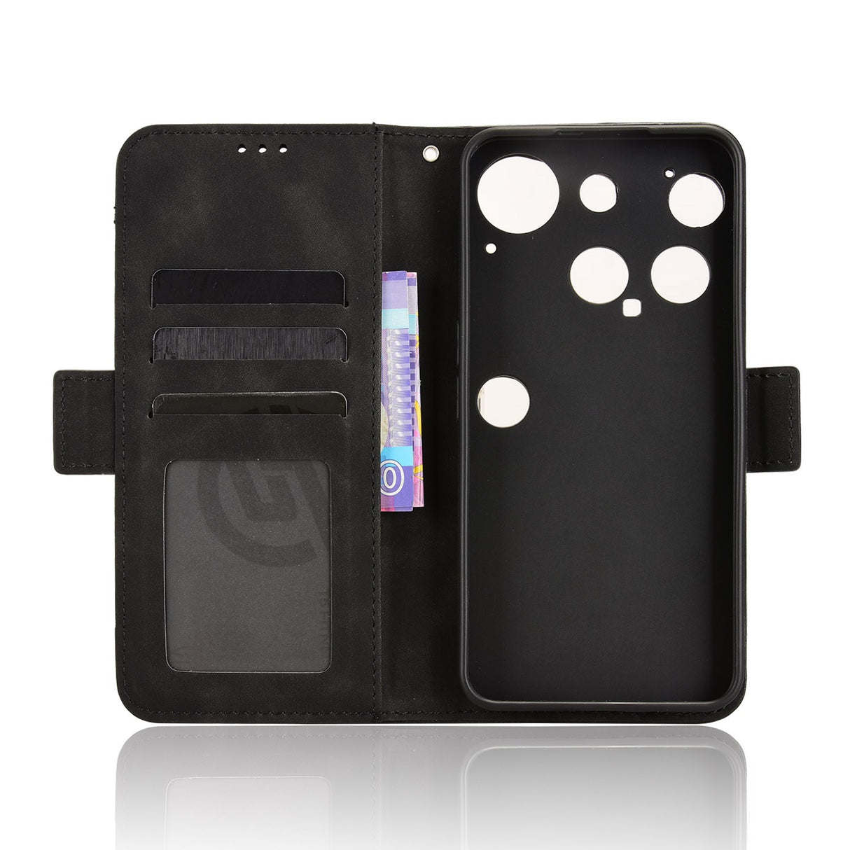 Nothing Phone (3) EIDERWOOD Konstläder Flip Fodral m. Kortficka - Svart