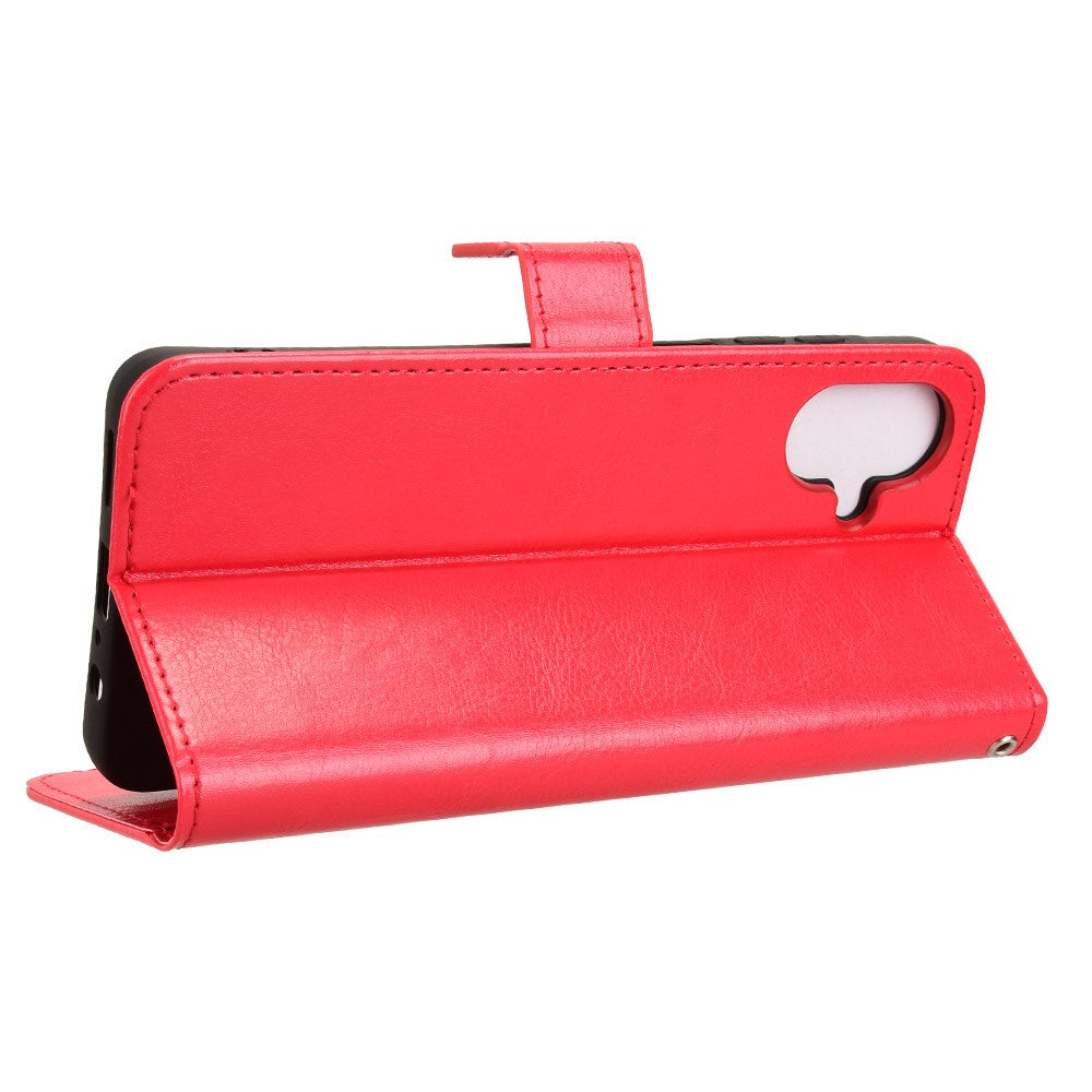 EIDERWOOD Samsung Galaxy A07 Konstläder Flip Fodral m. Rem - Röd