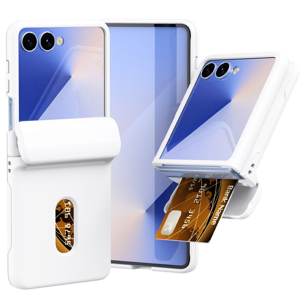 EIDERWOOD Samsung Galaxy Z Flip7 FE / Flip6 Hårt Plast Skal m. Korthållare - Vit