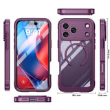 iPhone 18 Pro / 17 Pro Hybrid Plast Skal m. Inbyggt Skärmskydd - MagSafe Kompatibel - Transparent / Lila