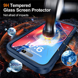 iPhone 18 Pro / 17 Pro Hybrid Plast Skal m. Inbyggt Skärmskydd - MagSafe Kompatibel - Transparent / Blå