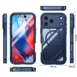 iPhone 18 Pro / 17 Pro Hybrid Plast Skal m. Inbyggt Skärmskydd - MagSafe Kompatibel - Transparent / Blå