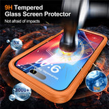 iPhone 18 Pro Max / 17 Pro Max Hybrid Plast Skal m. Inbyggt Skärmskydd - MagSafe Kompatibel - Transparent / Orange