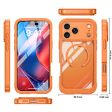 iPhone 18 Pro Max / 17 Pro Max Hybrid Plast Skal m. Inbyggt Skärmskydd - MagSafe Kompatibel - Transparent / Orange