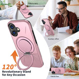 EIDERWOOD iPhone 17 Skal med Roterande Kickstand - MagSafe Kompatibel - Rosa