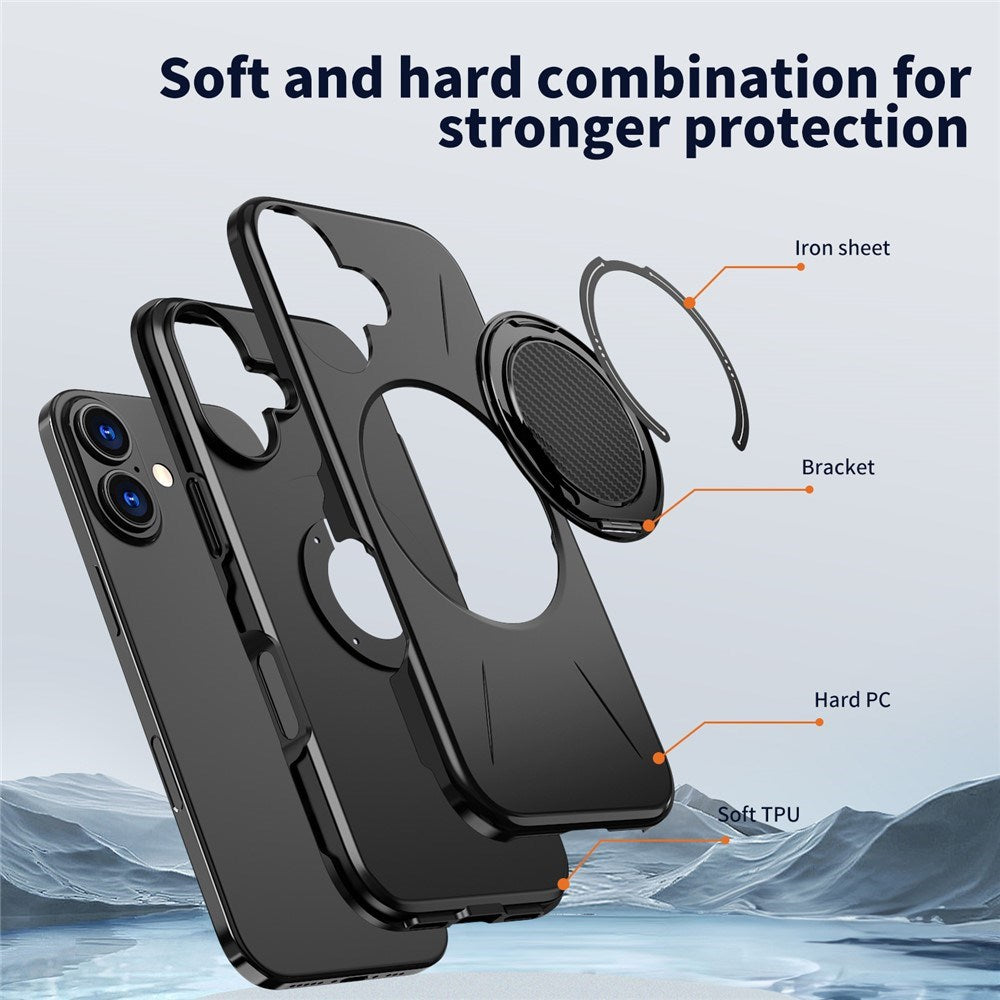 EIDERWOOD iPhone 17 Skal med Roterande Kickstand - MagSafe Kompatibel - Svart