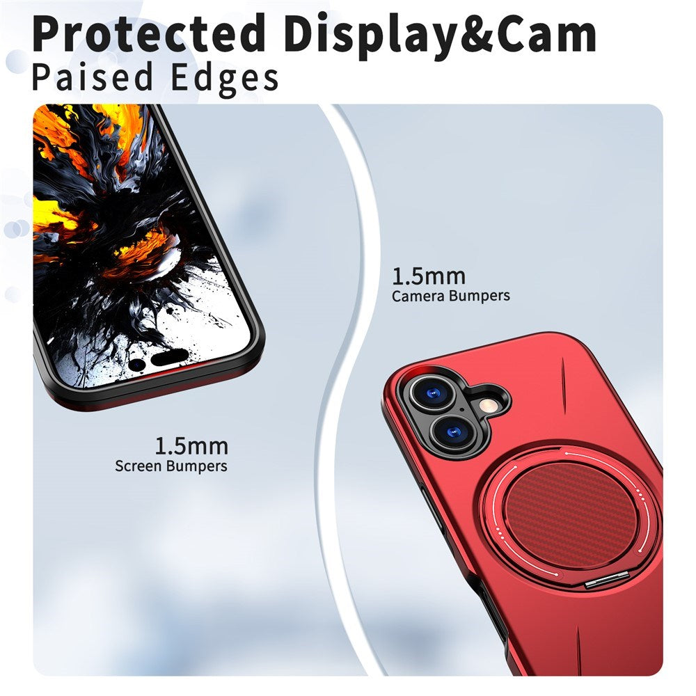 EIDERWOOD iPhone 17 Skal med Roterande Kickstand - MagSafe Kompatibel - Röd