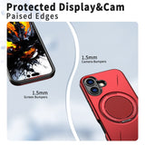 EIDERWOOD iPhone 17 Skal med Roterande Kickstand - MagSafe Kompatibel - Röd