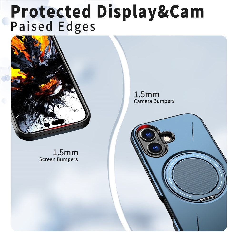 EIDERWOOD iPhone 17 Skal med Roterande Kickstand - MagSafe Kompatibel - Blå