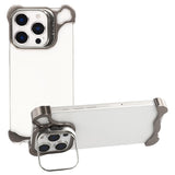 iPhone 16 Pro Tvådelat Metall Bumper Skal m. Stödfunktion & Linsskydd - Titanium