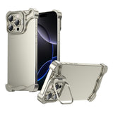 iPhone 16 Pro Tvådelat Metall Bumper Skal m. Stödfunktion & Linsskydd - Titanium