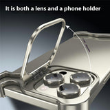 iPhone 16 Pro Tvådelat Metall Bumper Skal m. Stödfunktion & Linsskydd - Titanium