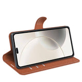 EIDERWOOD Honor 400 Smart Konstläder Flip Fodral m. Korthållare & Ställfunktion - Brun