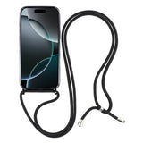 EIDERWOOD iPhone 17 Pro Max Flexibelt Plast Skal med Justerbar Rem - MagSafe Kompatibel - Genomskinlig / Svart